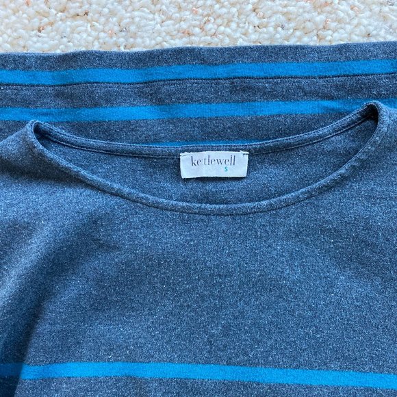 Gray and Blue Striped Women's Top - Picture 6 of 6